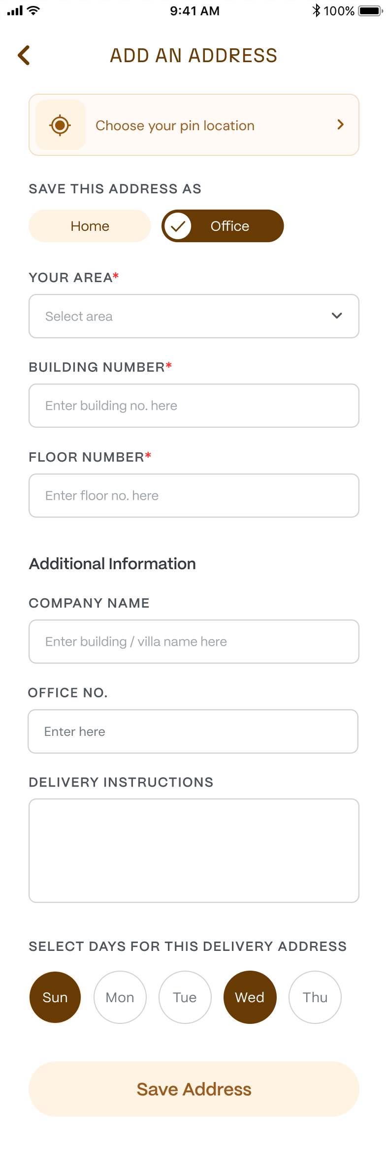 Office Address Addition